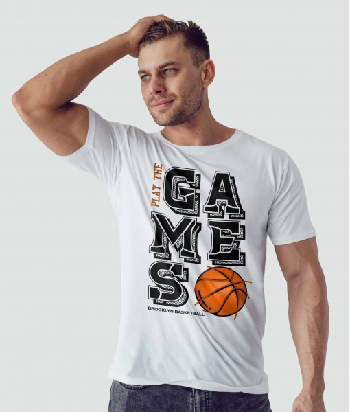 Мъжка тениска с щампа Спортни Илюстрации Play the game - TShirtArtShop.com
